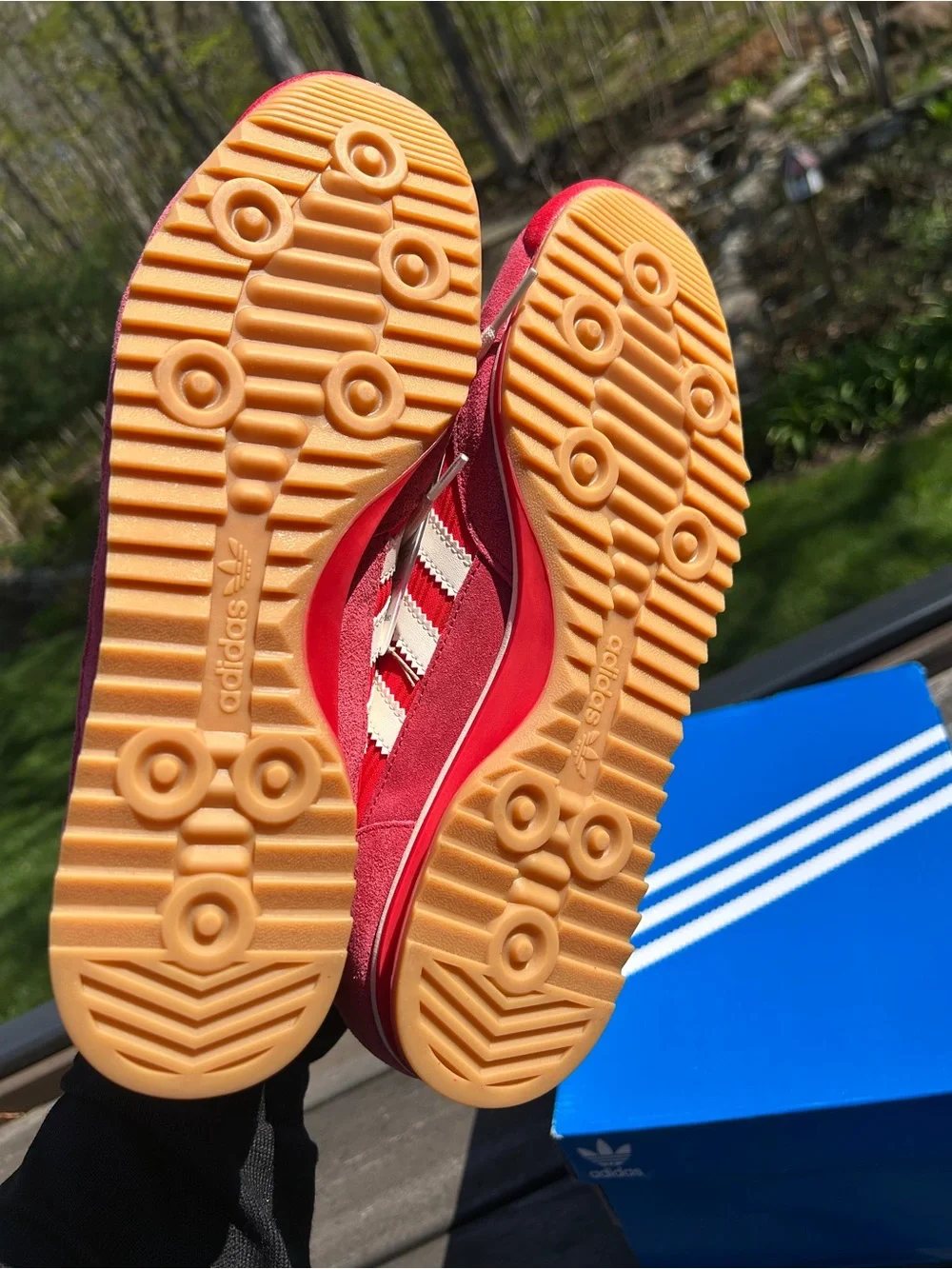 adidas Red & White SL 72 OG Lace-Up Sneakers